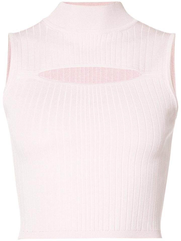 Cushnie Et Ochs - Ribbed Knit Top - Women - Polyester/viscose - L, Pink/purple, Polyester/viscose
