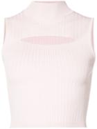 Cushnie Et Ochs - Ribbed Knit Top - Women - Polyester/viscose - L, Pink/purple, Polyester/viscose