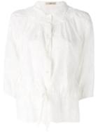 Etro Embroidered Semi-sheer Blouse, Women's, Size: 44, White, Silk/cotton