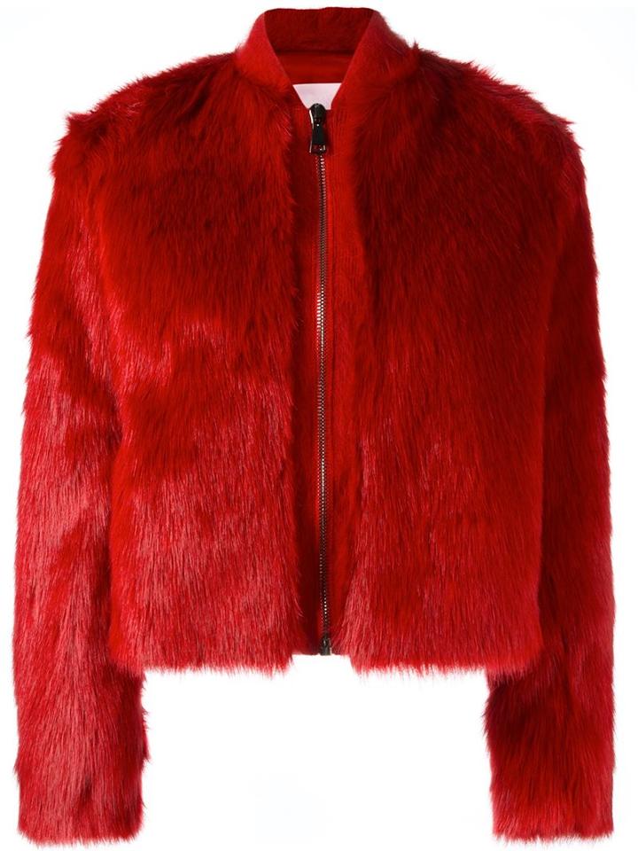 Giamba Cropped Furry Jacket