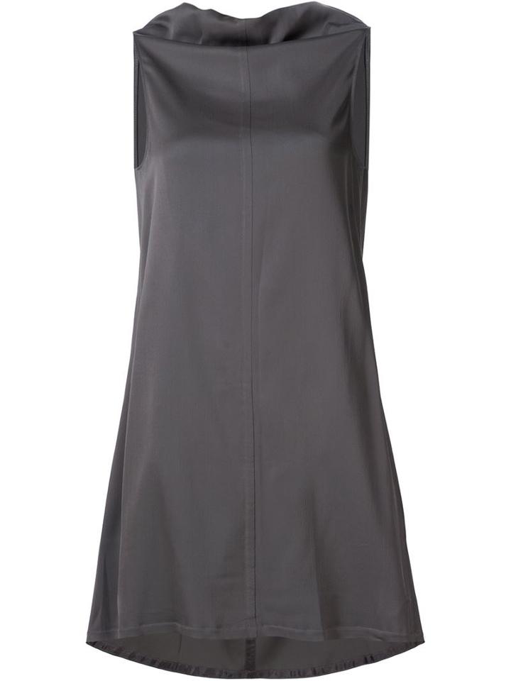 Rick Owens Draped Back Dress, Women's, Size: 44, Grey, Viscose
