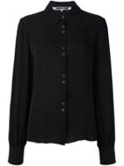 Mcq Alexander Mcqueen Pointed Collar Shirt, Women's, Size: 44, Black, Silk