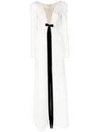 Loulou Plunging Neckline Gown - White