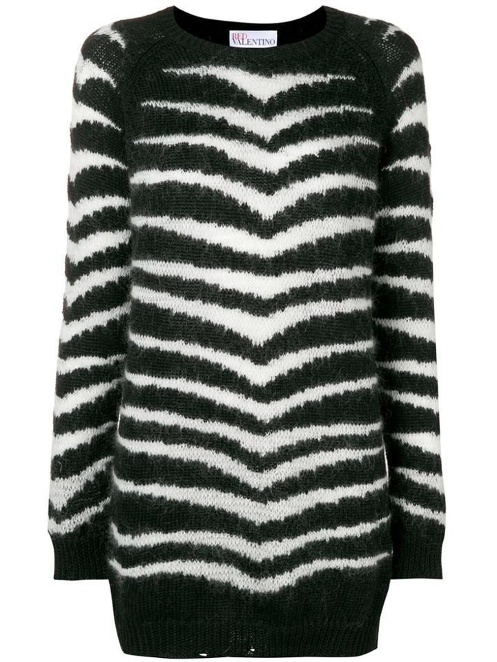 Red Valentino Zebra Stripe Sweater - Black