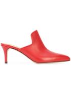 Veronica Beard Pearla Heeled Mules - Red