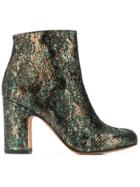 Chie Mihara Snakeskin Effect Ankle Boots - Green