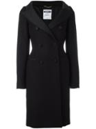 Moschino - Slim Fit Double Breasted Coat - Women - Polyamide/polyester/rayon/virgin Wool - 44, Black, Polyamide/polyester/rayon/virgin Wool