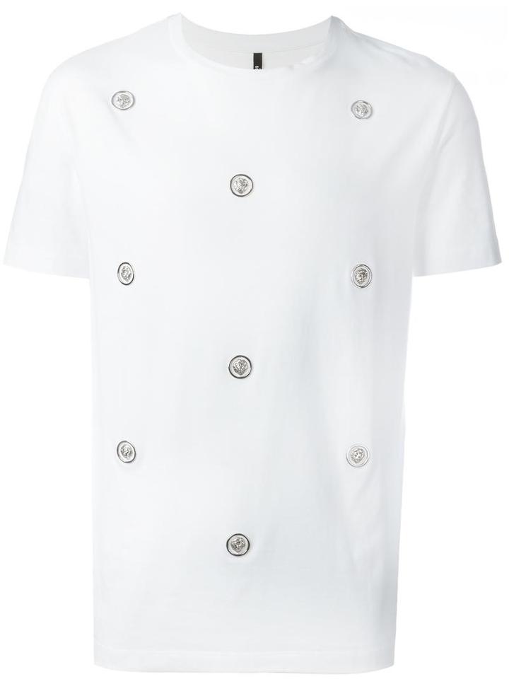 Versus Lion Head Studded T-shirt, Men's, Size: Small, White, Cotton