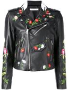 Vivetta - Embroidered Jacket - Women - Leather/acetate/cupro - 42, Black, Leather/acetate/cupro