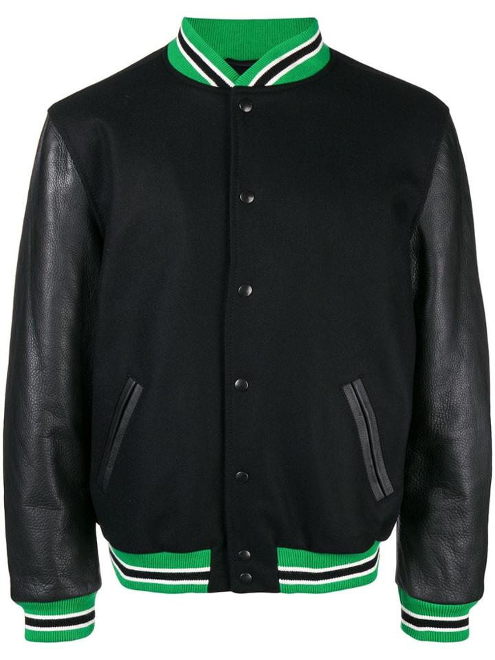 Palm Angels Logo Back Bomber Jacket - Black