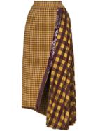 Silvia Tcherassi Dolly Pleated Asymmetric Midi Skirt - Yellow