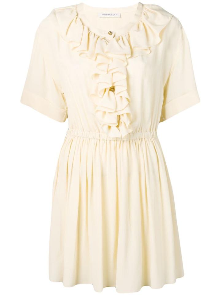 Philosophy Di Lorenzo Serafini Ruffle-trimmed Mini Dress - Neutrals