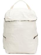 Guidi Zipped Backpack, White, Horse Leather