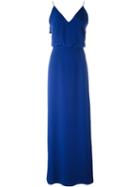 Max Mara V-neck Gown, Women's, Size: 42, Blue, Acetate/silk/polyamide