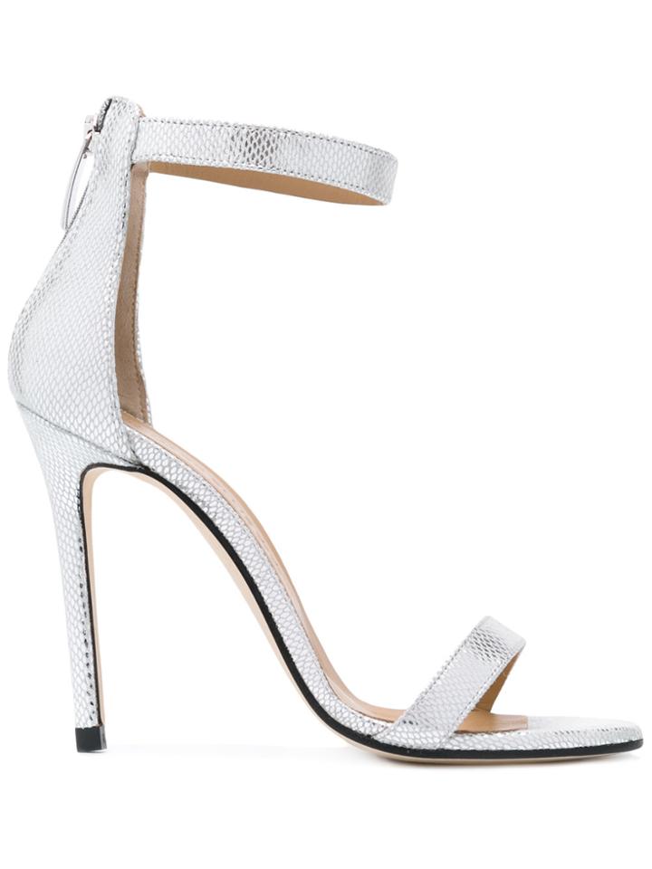 Marc Ellis Metallic Ankle Strap Sandals - Grey