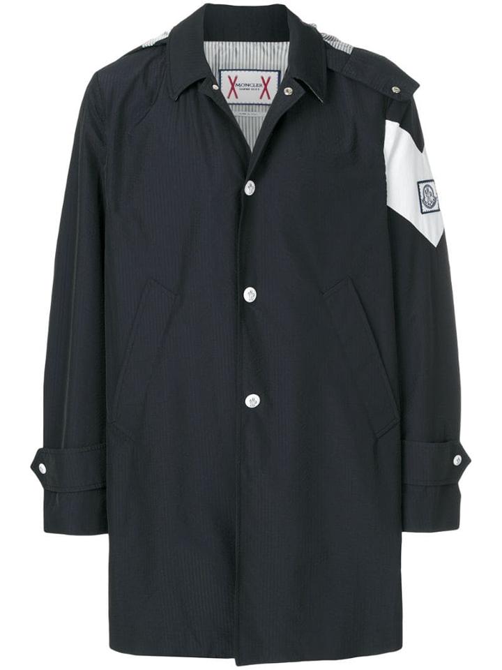 Moncler Single Breasted Coat - Blue