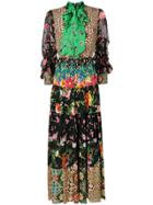 Alice+olivia Floral Print Maxi Dress - Black