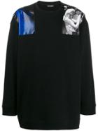 Raf Simons Contrast Print Jumper - Black