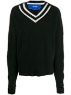 Ji Oh Stripe-detail Sweater - Black