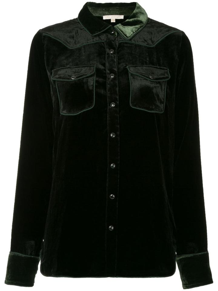Gold Hawk Velvet Western Shirt - Black