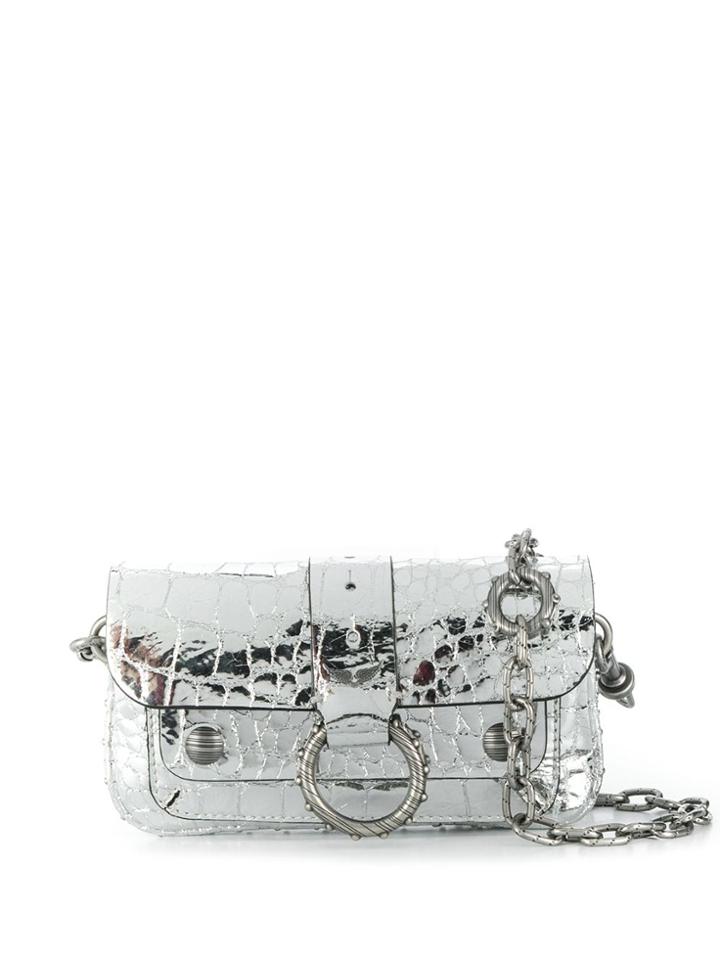Zadig & Voltaire Kate Wallet Embossed-croc Bag - Silver