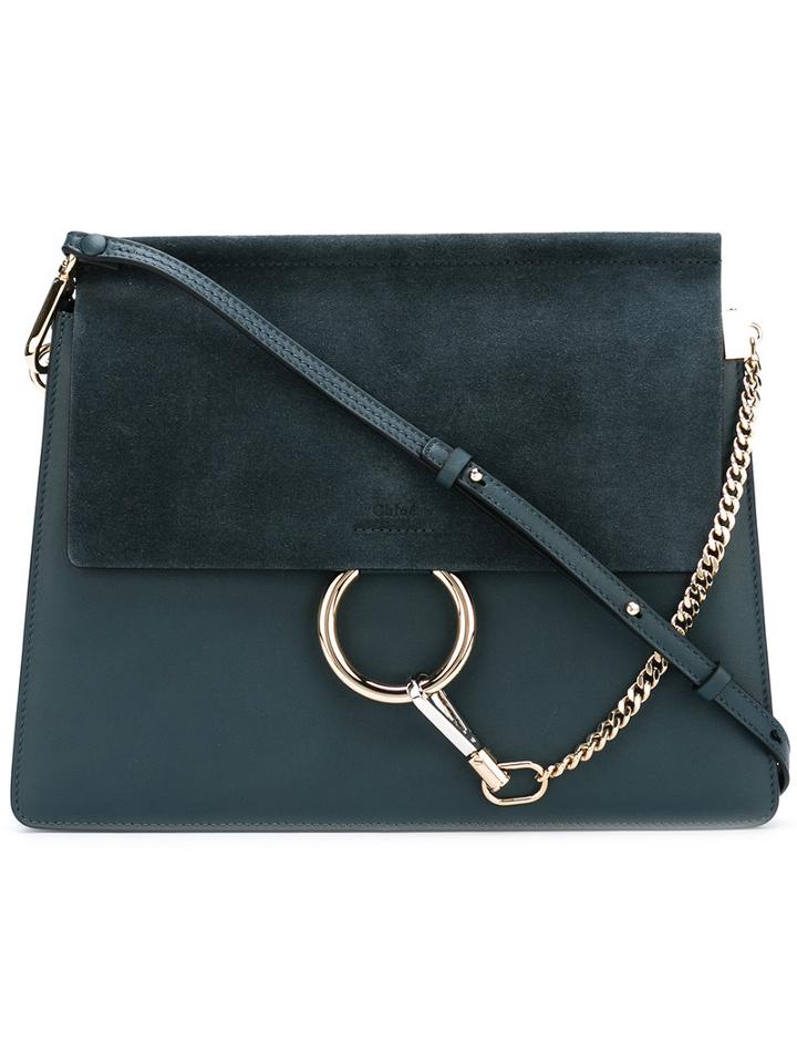 Chloé Faye Shoulder Bag, Women's, Blue, Calf Leather