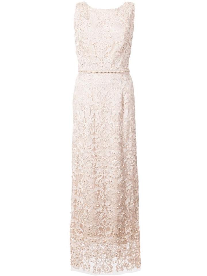 Marchesa Notte Beaded Sheath Dress - Neutrals