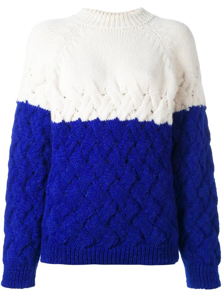 Delpozo Bicolour Jumper, Women's, Size: Small, White, Polyamide/alpaca/merino