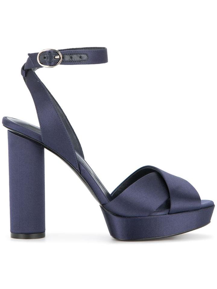 Oscar De La Renta Satin Sandals - Blue