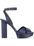 Oscar De La Renta Satin Sandals - Blue