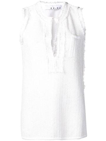 20:52 Frayed Tweed Vest - White