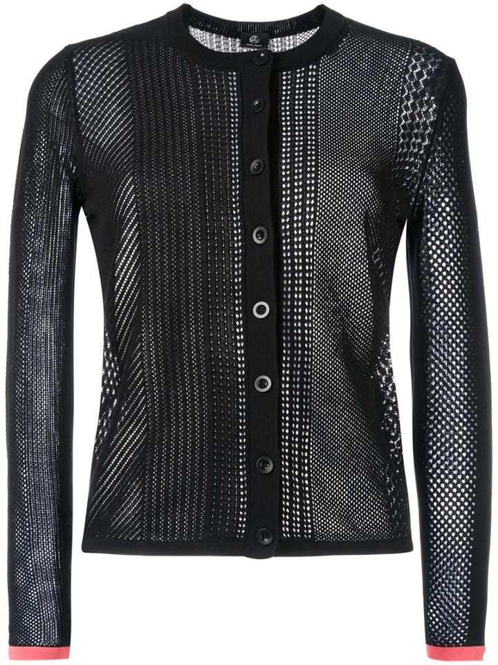 Ps By Paul Smith Knitted Cardigan, Women's, Size: Large, Black, Cotton