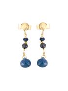 Natasha Collis Black Diamond And Blue Sapphire Drop Earrings