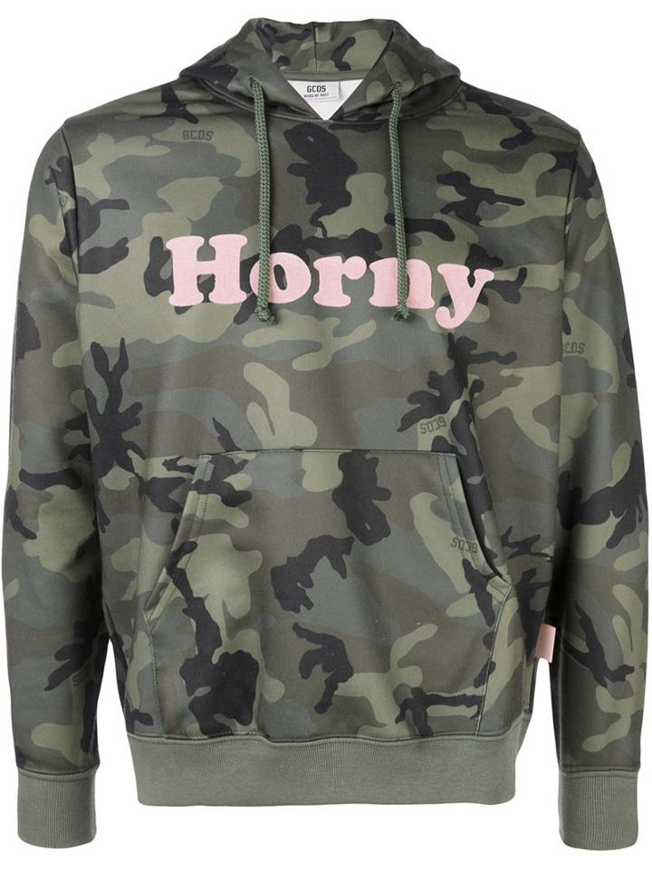 Gcds 'horny' Sweatshirt, Men's, Size: Xs, Green, Cotton/polyester
