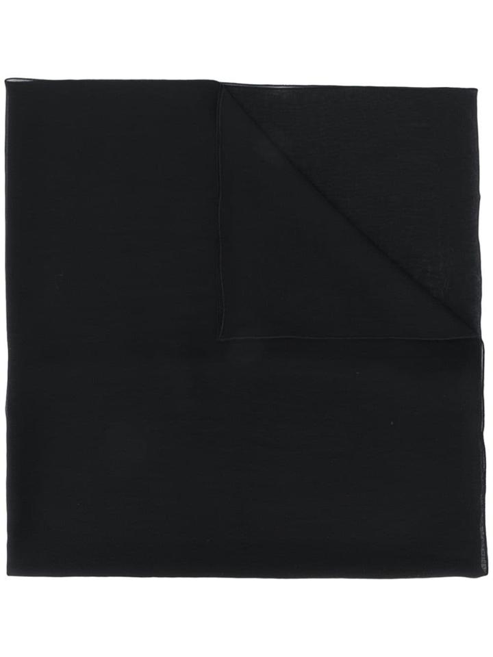 D.exterior Long Georgette Scarf - Black