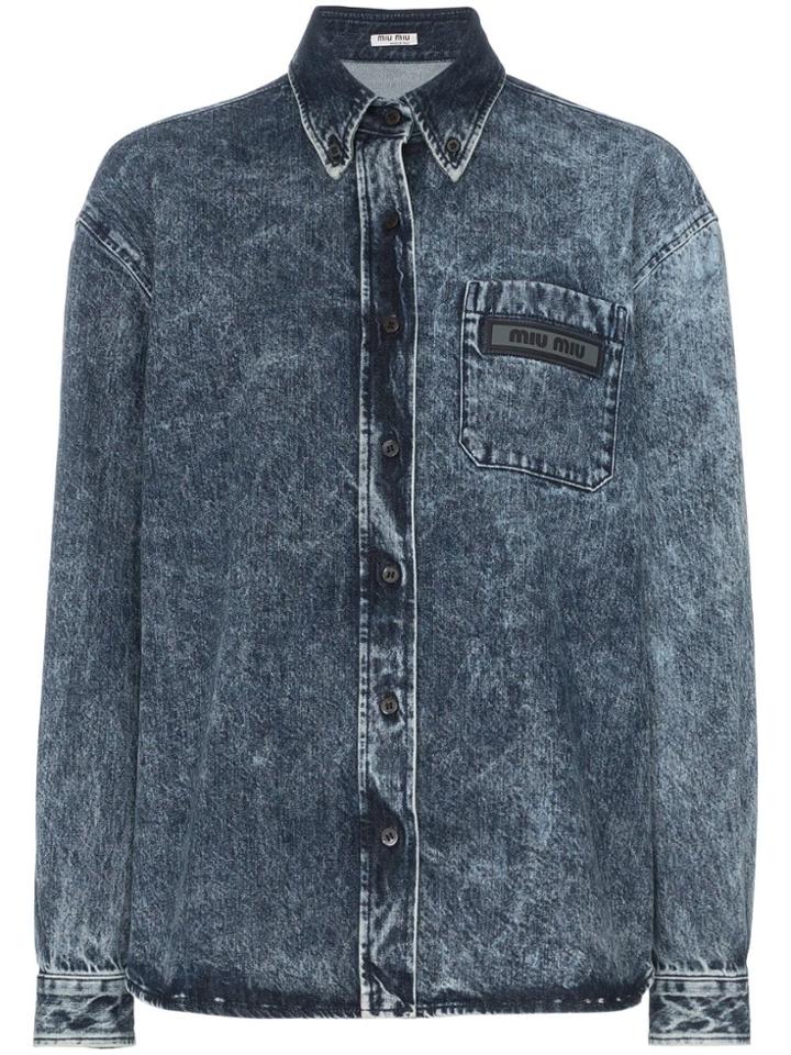 Miu Miu Miu Shrt Denim Bttn Dwn - Unavailable