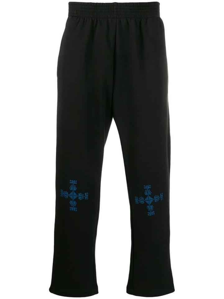 Adish Embroidered Track Pants - Black