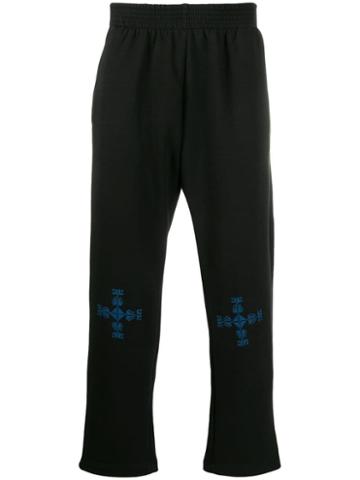 Adish Embroidered Track Pants - Black