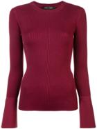 Proenza Schouler Ribbed Knit Fitted Top - Red