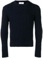 Ami Alexandre Mattiussi Cable Knit Crewneck Sweater - Blue