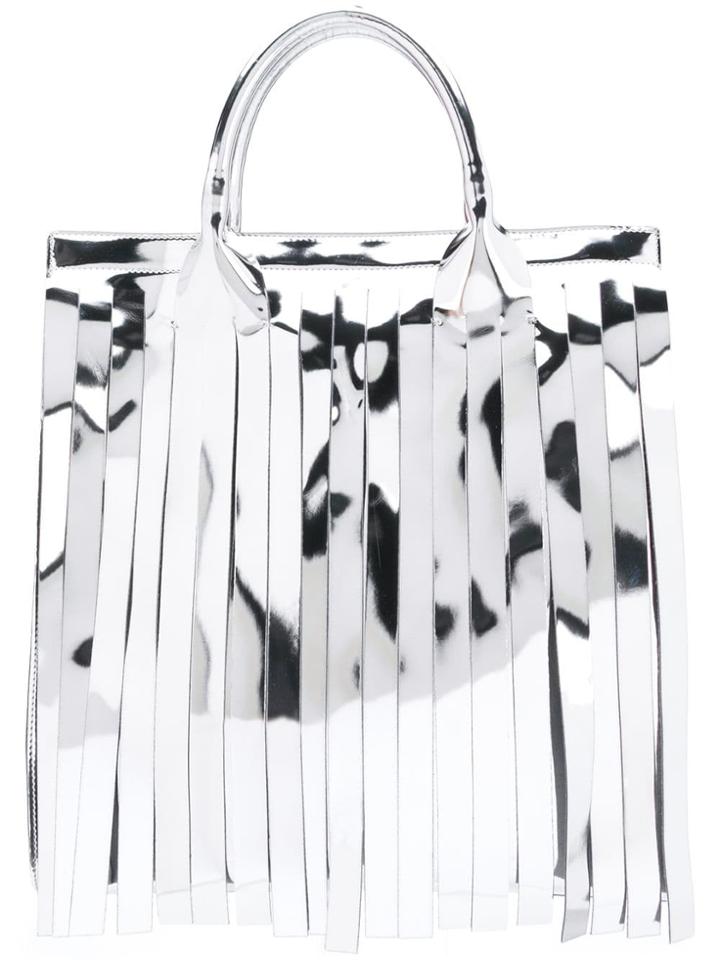 Mm6 Maison Margiela Fringe Tote Bag - Metallic