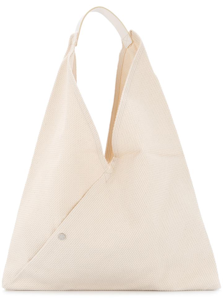 Cabas Medium Triangle Tote - White