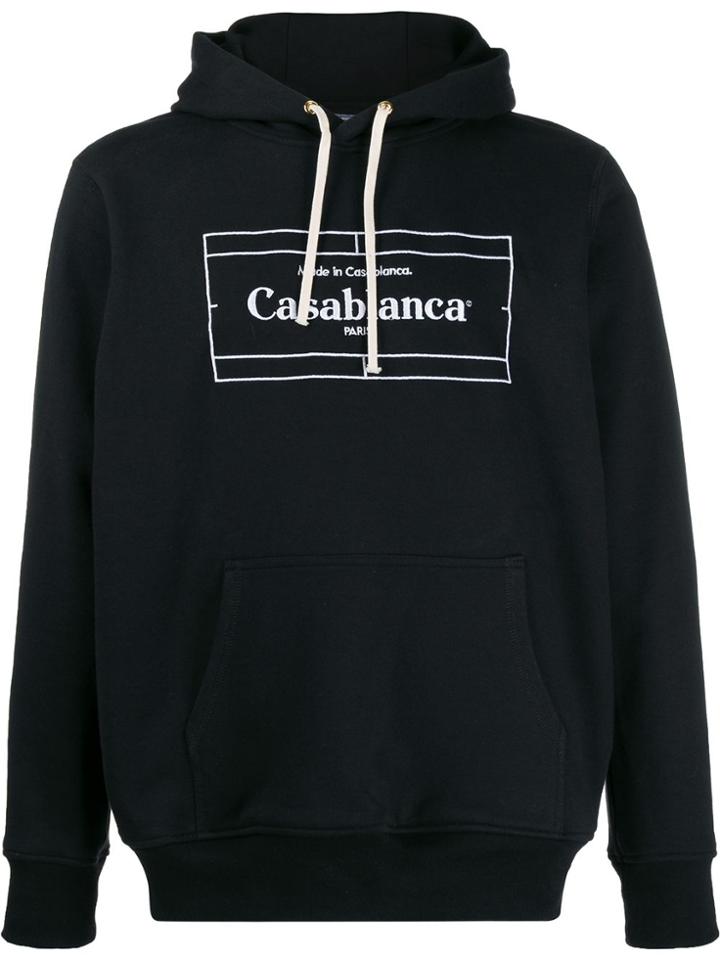 Casablanca Logo Print Hoodie - Black