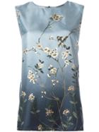 's Max Mara Sleeveless Floral Print Blouse, Women's, Size: 46, Blue, Silk