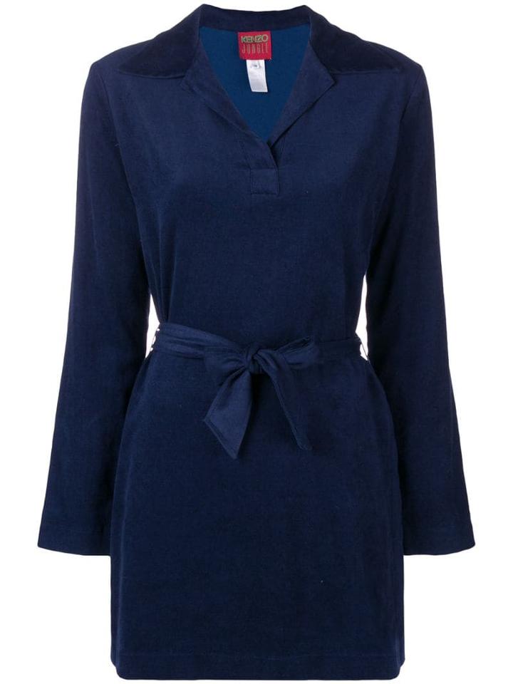 Kenzo Pre-owned Belted Midi Shirt - Blue