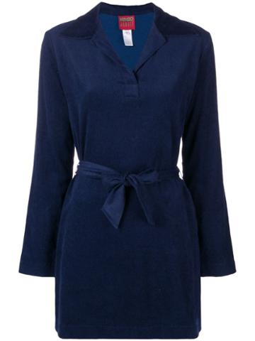 Kenzo Pre-owned Belted Midi Shirt - Blue
