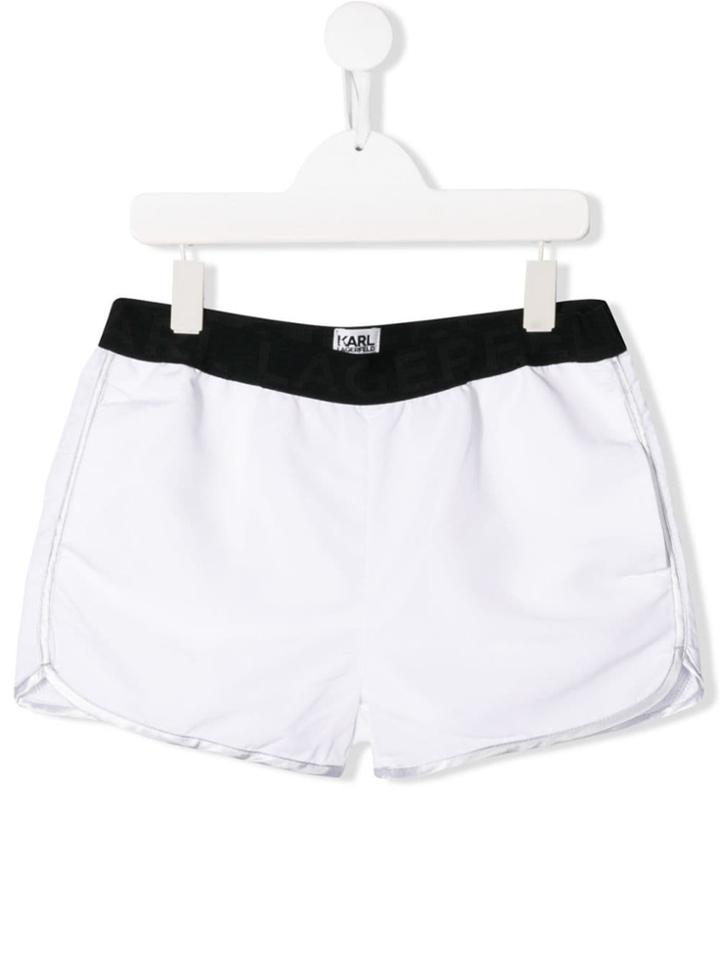 Karl Lagerfeld Kids White Logo Shorts