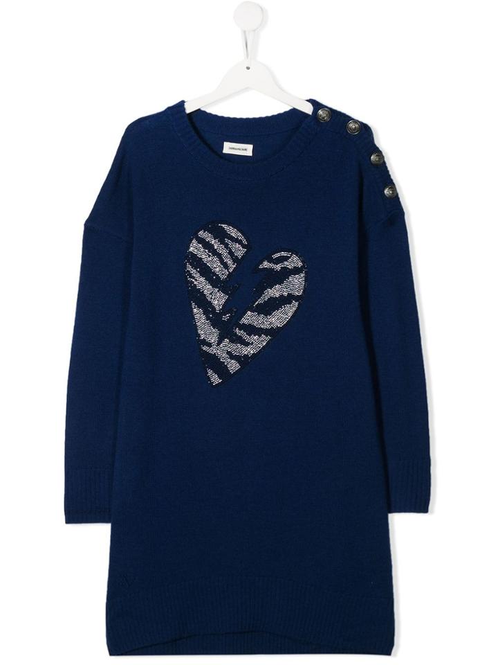Zadig & Voltaire Kids Harlow Sweater Dress - Blue