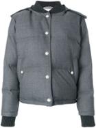 Thom Browne Striped Down Fill Bomber Jacket - Grey