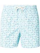 Mc2 Saint Barth Shark Drawstring Swim Shorts - Blue